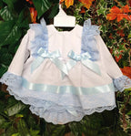 DREAM 0-5 YEARS BABY GIRLs SPANISH  TOP AND FRILLY BUM PANTS DRESS SET