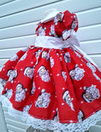 DREAM 0-8 years BABY GIRLS father christmas  traditional romany twirly bow dress