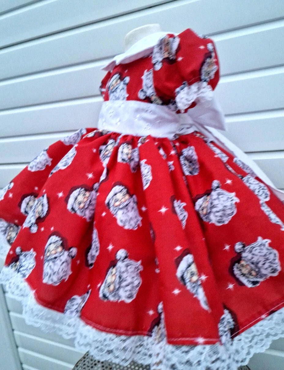 DREAM 0-8 years BABY GIRLS father christmas  traditional romany twirly bow dress