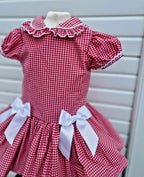 DREAM 0-8 years GIRLS  gingham school uniform drop waist lined dress 6 colours