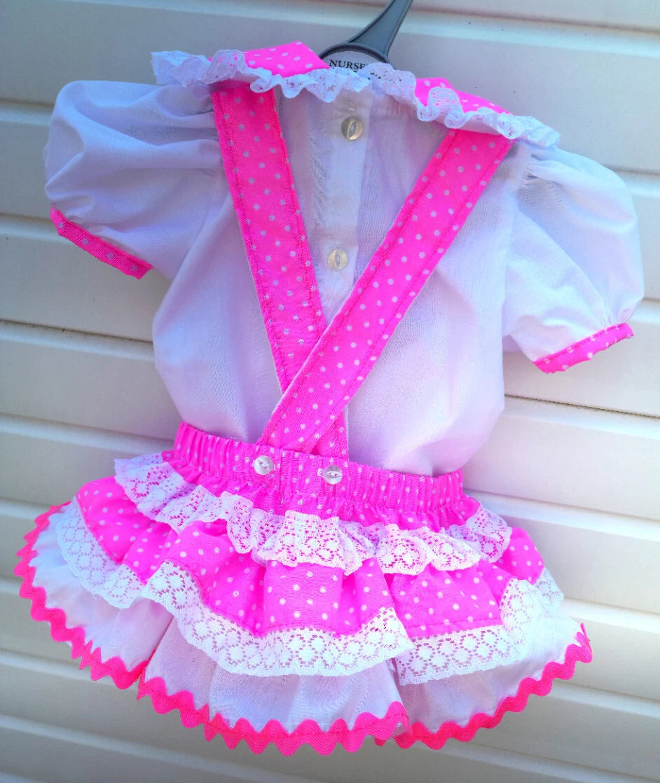 DREAM 0-6 years BABY GIRLSMINNE MOUSE BLOUSE AND FRILLY BUM ROMPER RED OR PINK