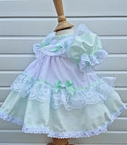 DREAM 0-8 YEARS baby girls vintage traditional frilly netted  dress 8 colours