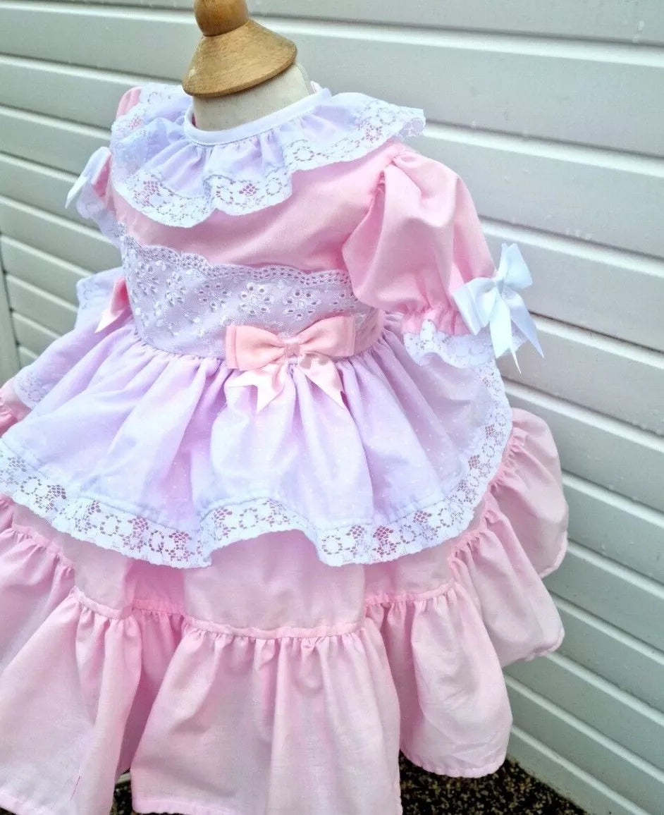 DREAM 0-7 years BABY GIRLS Romany Spanish layered frilly net dress 4 colours