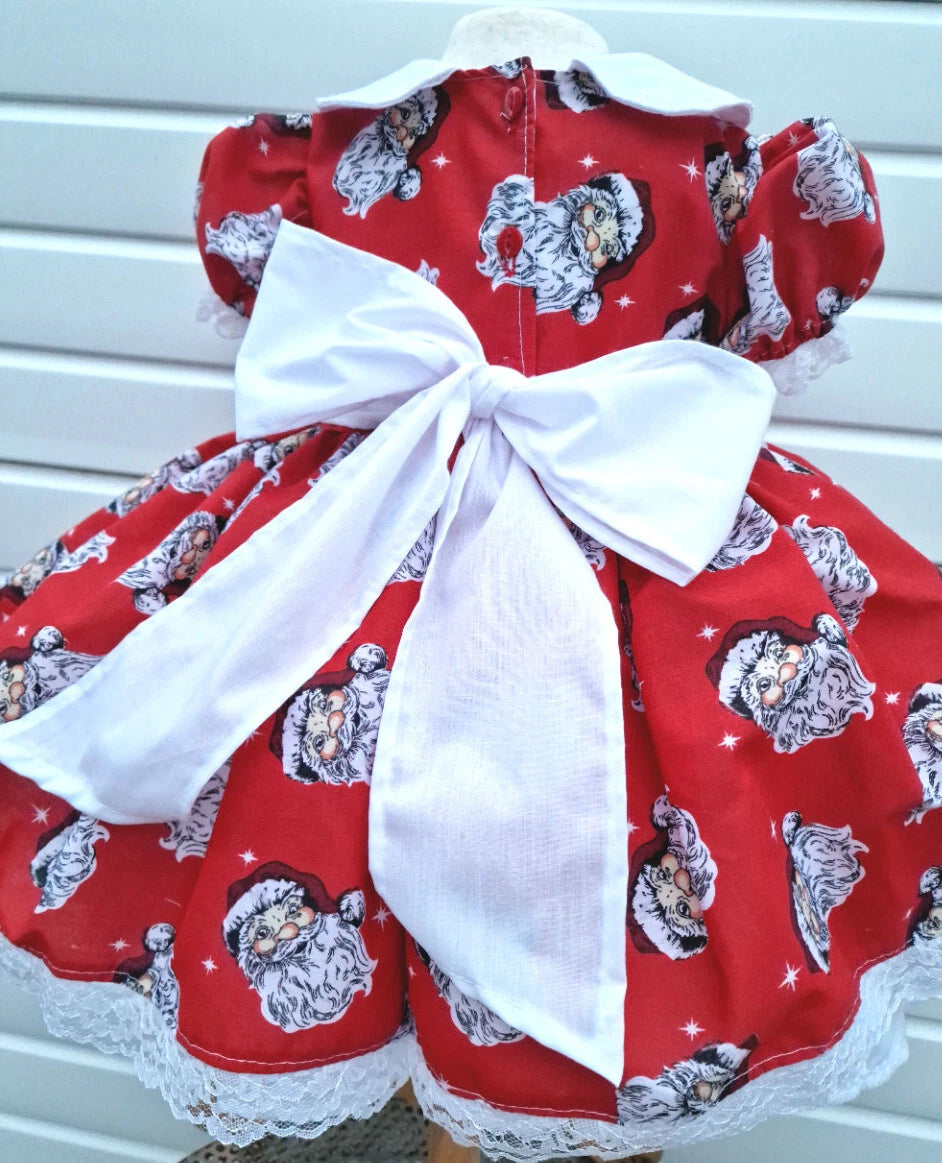 DREAM 0-8 years BABY GIRLS father christmas  traditional romany twirly bow dress