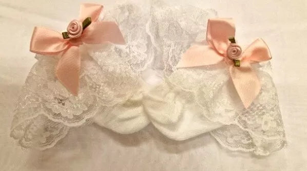 DREAM BABY GIRLS TRADITIONAL frilly SOCKS WITH BOW AND ROSEBUD DETAIL ALL SIZES