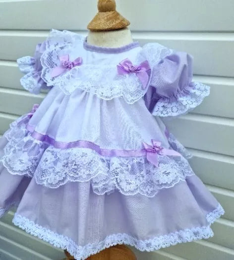 DREAM 0-8 YEARS baby girls vintage traditional frilly netted  dress 8 colours