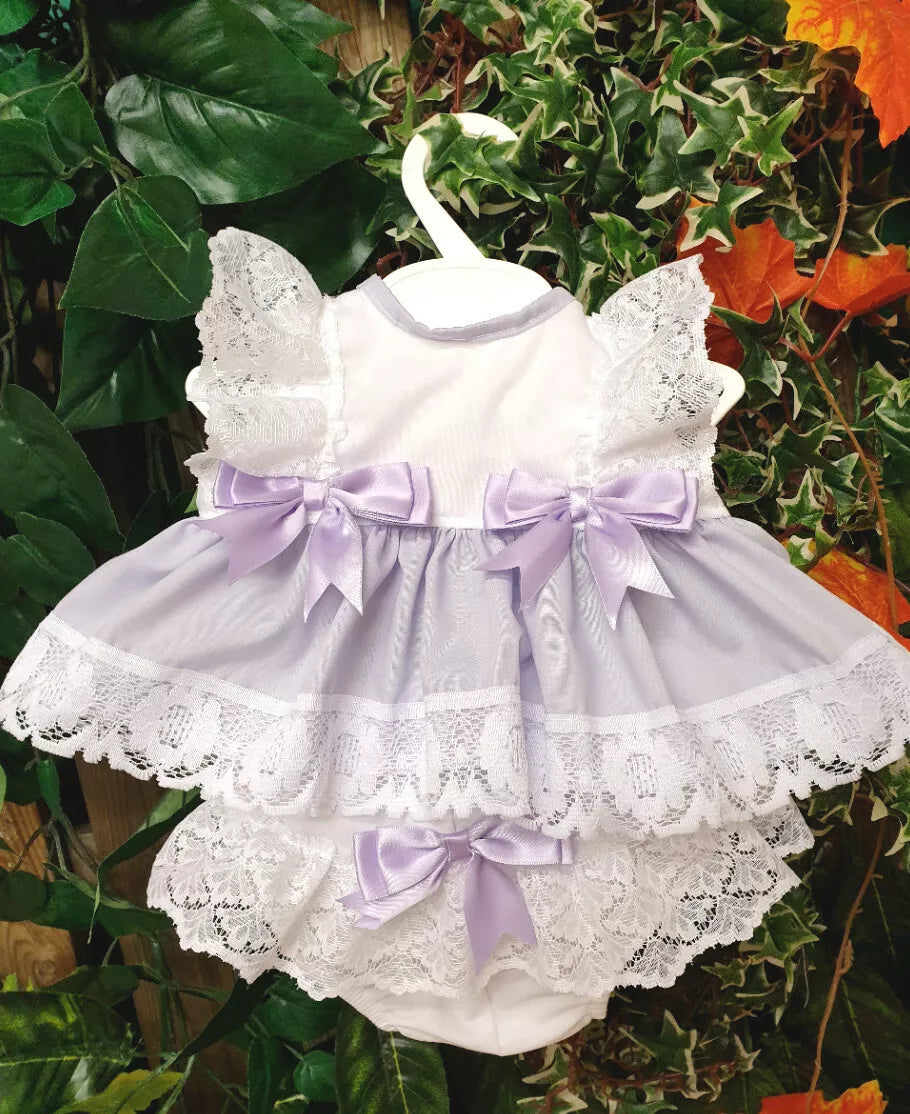 DREAM 0-5 YEARS BABY SUMMER BOWS TOP AND  KNICKERS SET 6 COLOURS OR REBORN DOLLS