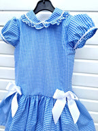 DREAM 0-8 years GIRLS  gingham school uniform drop waist lined dress 6 colours