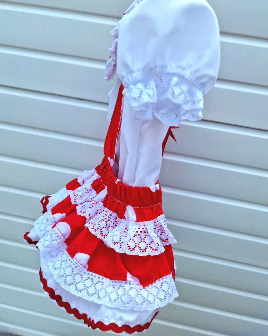 DREAM 0-6 years BABY GIRLSMINNE MOUSE BLOUSE AND FRILLY BUM ROMPER RED OR PINK