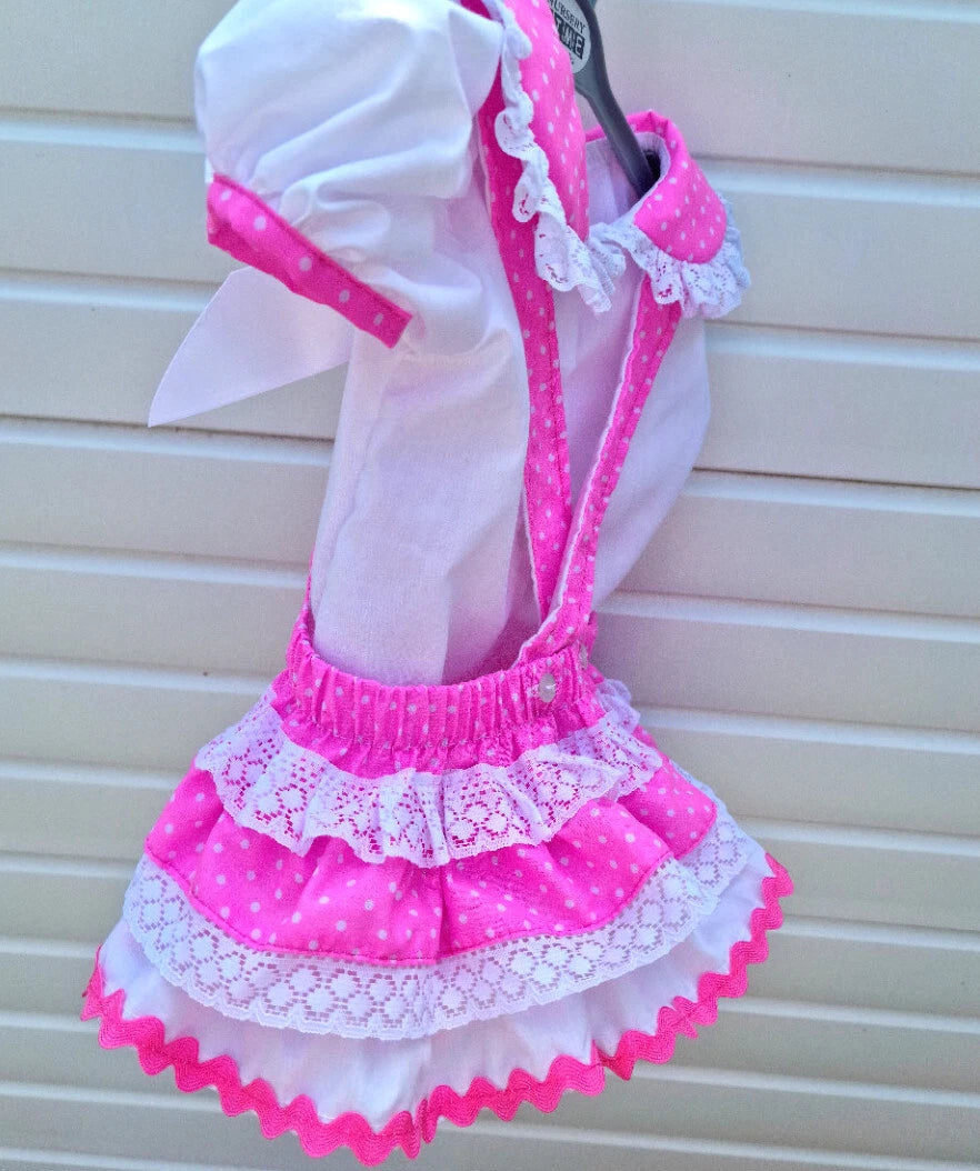 DREAM 0-6 years BABY GIRLSMINNE MOUSE BLOUSE AND FRILLY BUM ROMPER RED OR PINK