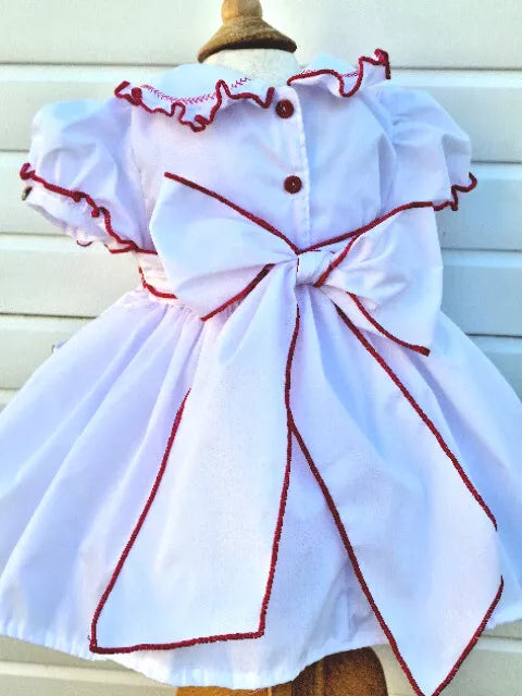 Dream baby girls 0-8 years red hearts  smocked embroidered traditional dress