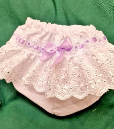 DREAM 0-5 BABY GIRLS ROMANY BRODERIE TRIM FRILLY KNICKERS VARIOUS COLOURS