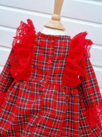 DREAM 0-8 years BABY GIRL Red Royal stewart tartan xmas traditional lined  dress