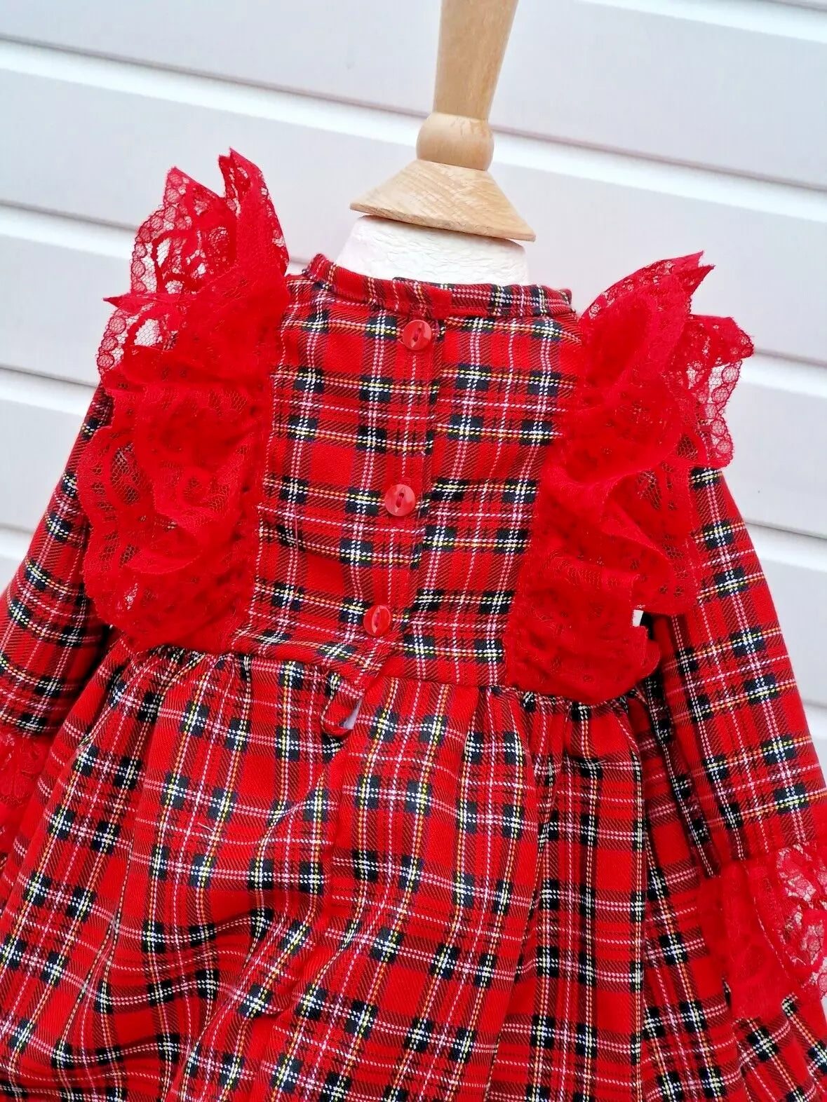 DREAM 0-8 years BABY GIRL Red Royal stewart tartan xmas traditional lined  dress