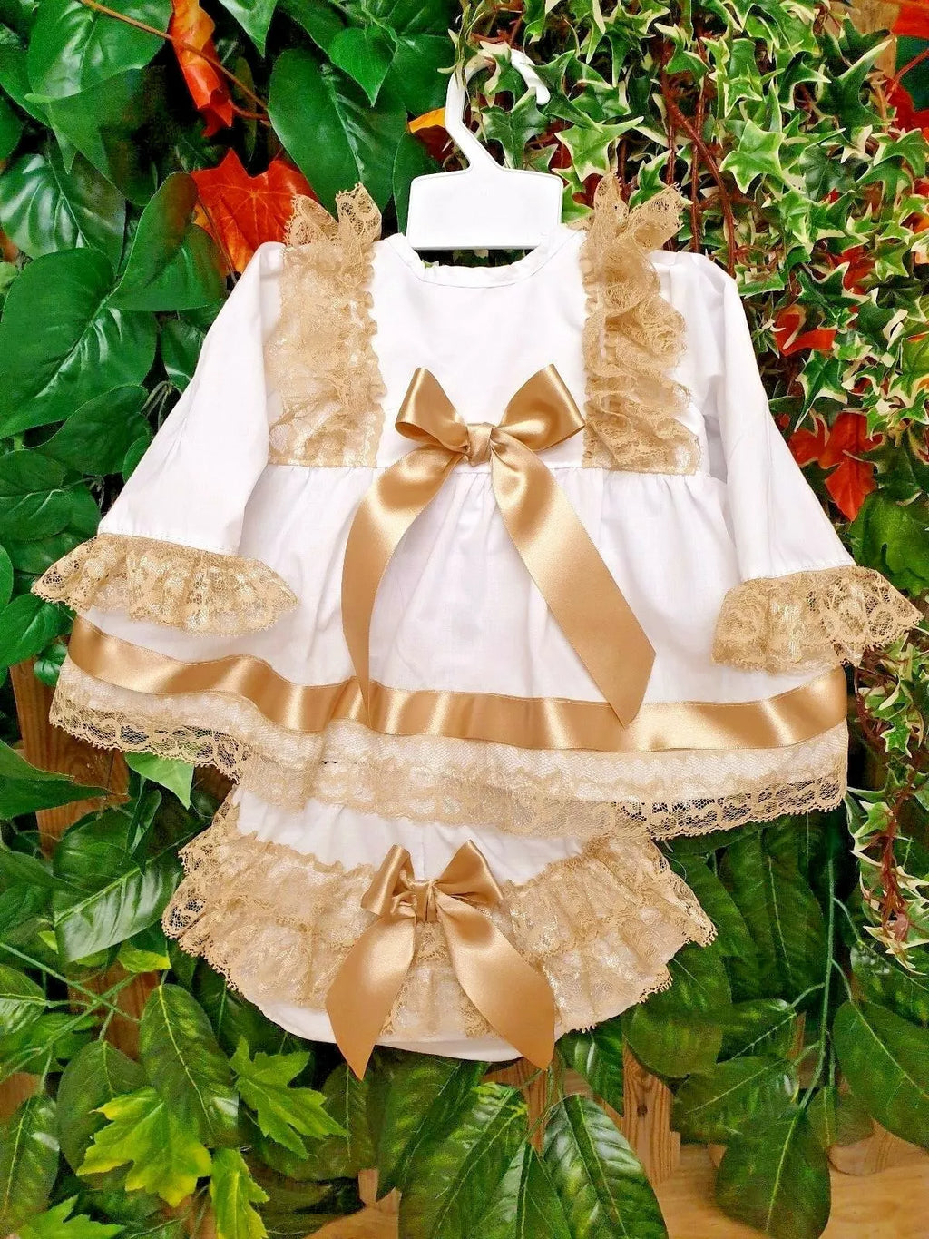 DREAM 0-5 YEARS BABY GIRLs SPANISH  TOP AND FRILLY BUM PANTS DRESS SET