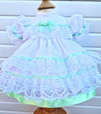 DREAM 0-5 years  baby girls lace and ribbon layers traditional frilly netted dress
