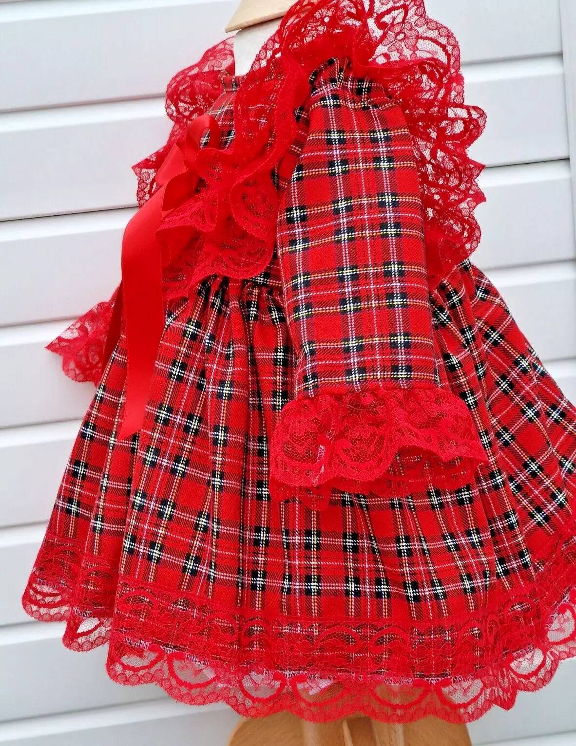 DREAM 0-8 years BABY GIRL Red Royal stewart tartan xmas traditional lined  dress