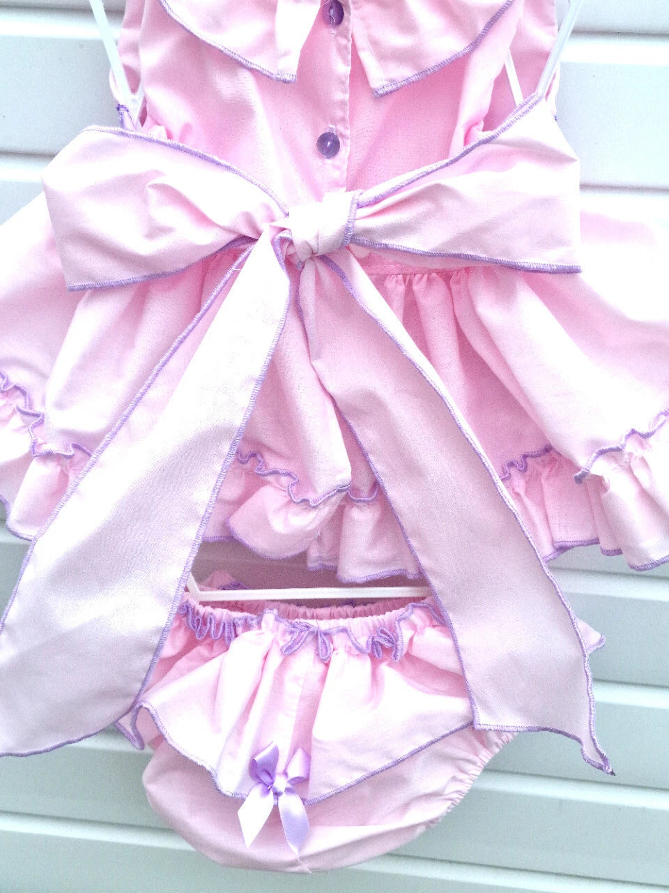 DREAM 0-8 YEARS baby girls  Spanish tie belt long top and full frilled knickers