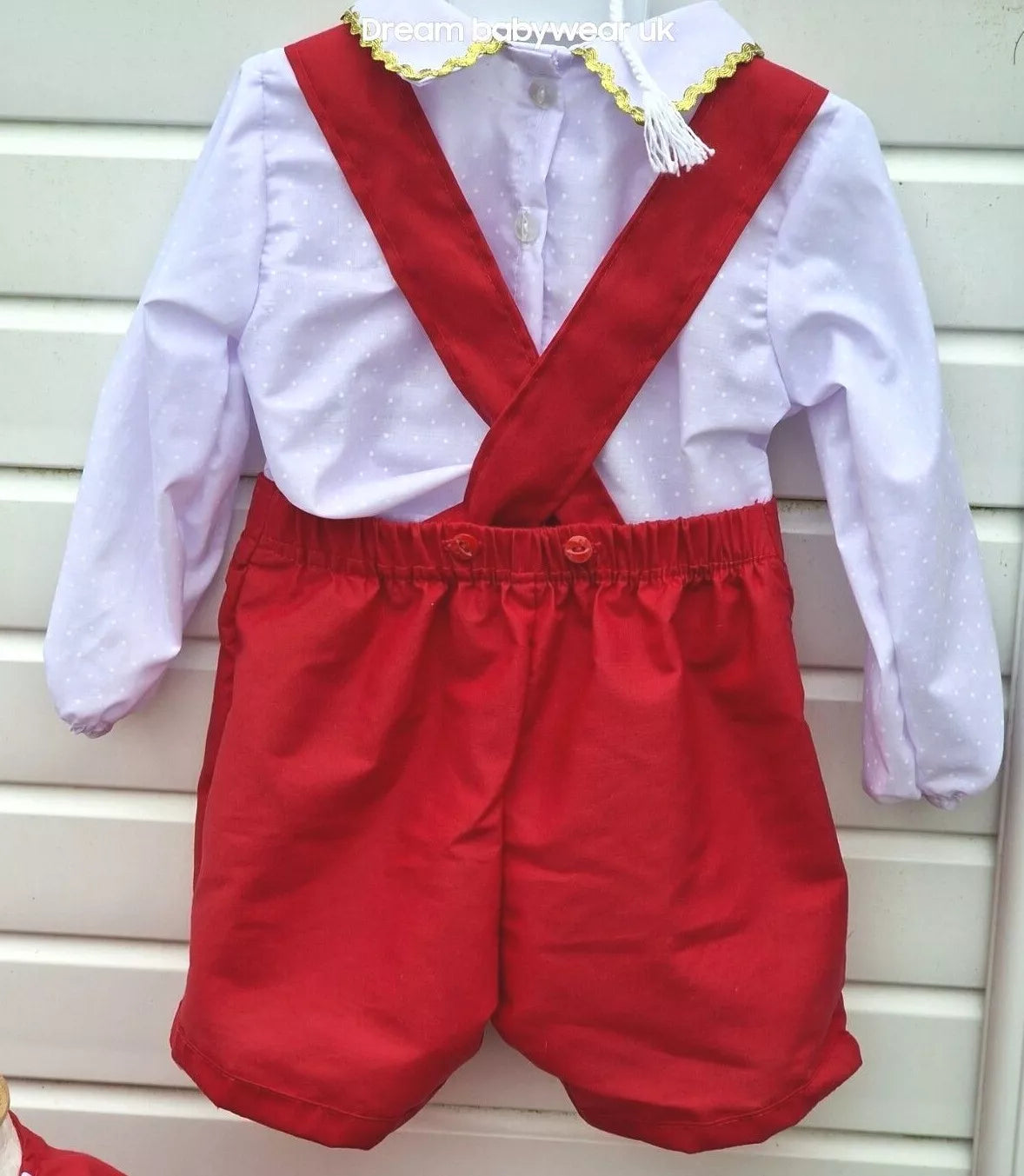 DREAM 0-5 years  BABY BOYS Red white  Peter rabbit Romany shirt  dungarees