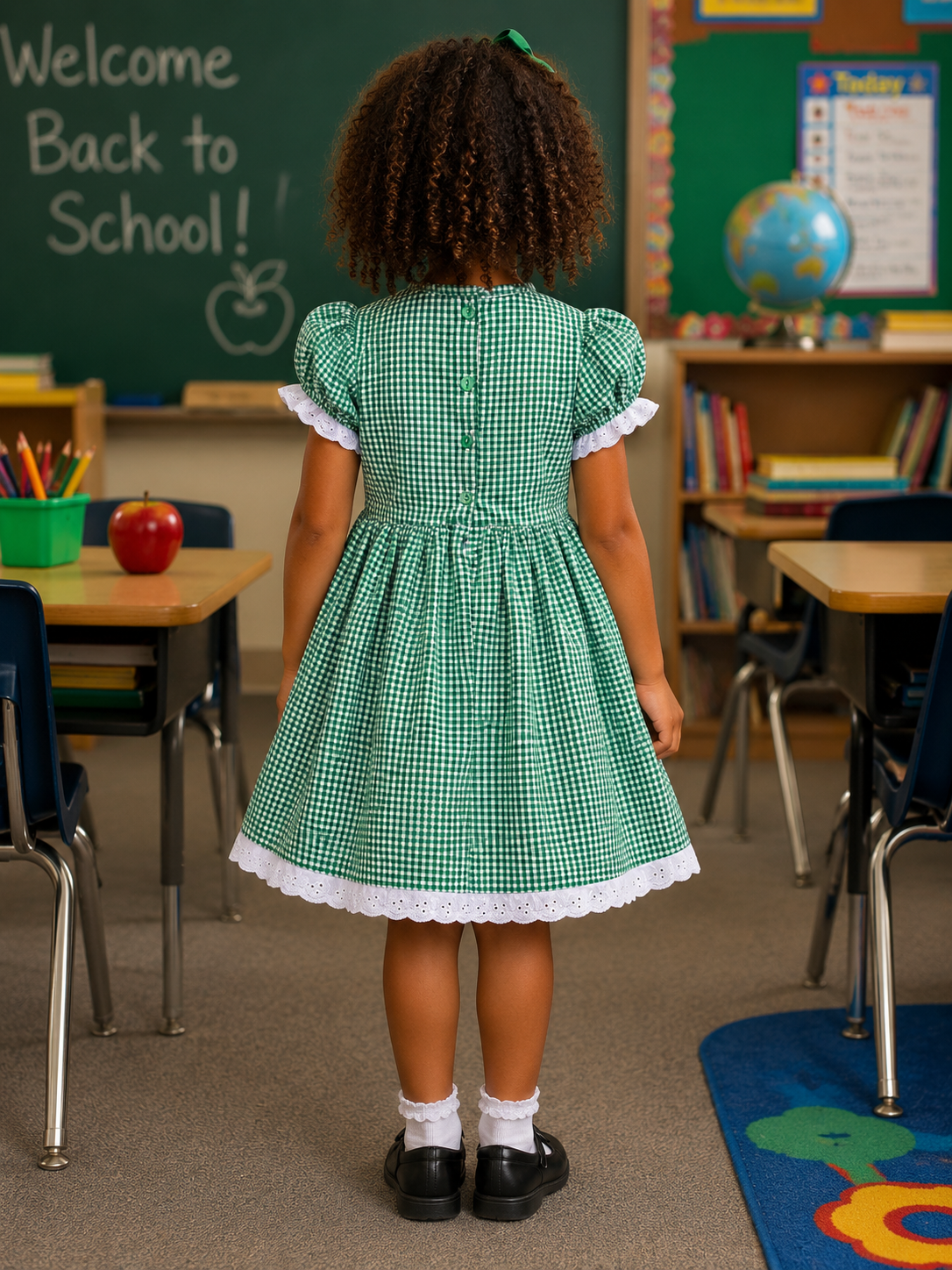 Traditional gingham lined school dress 6 colours 0-10 years