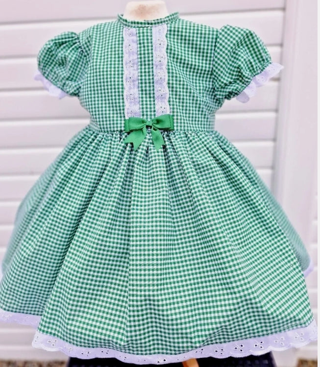 Traditional gingham lined school dress 6 colours 0-10 years
