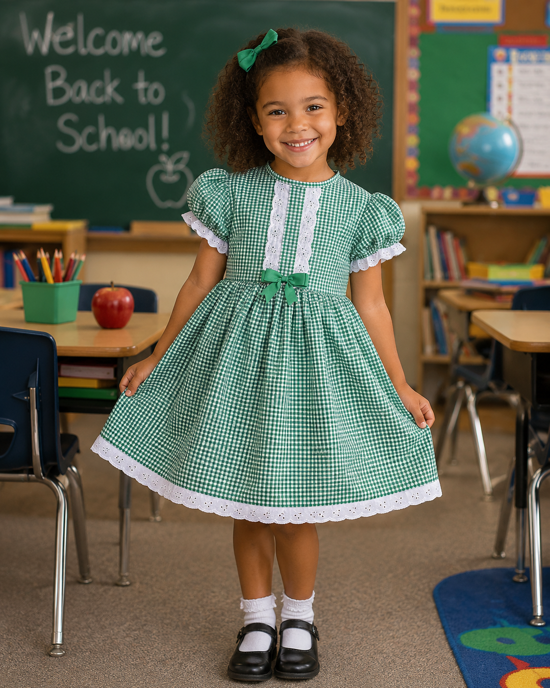 Traditional gingham lined school dress 6 colours 0-10 years
