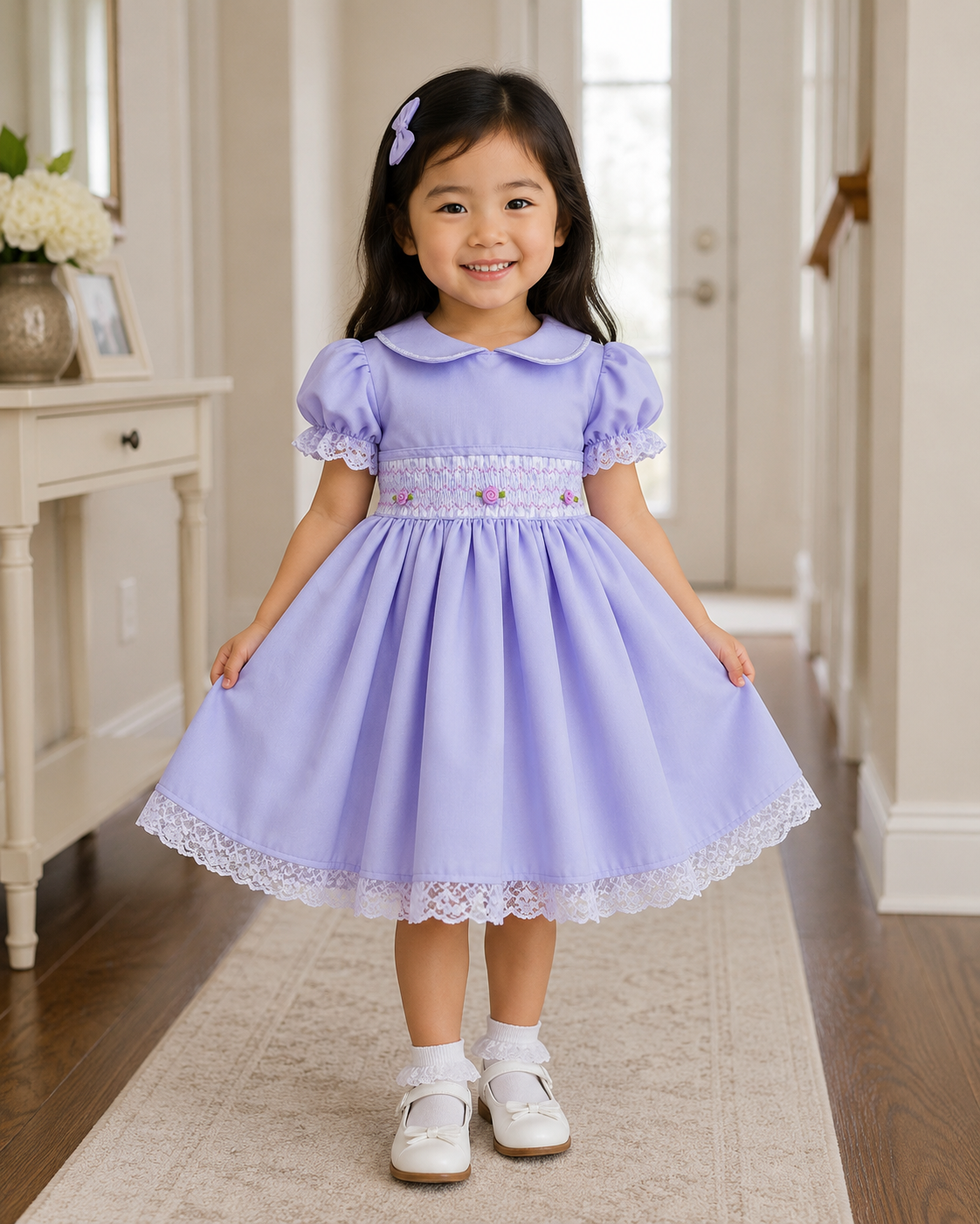 DREAM 0-8 years BABY GIRLS  traditional smocked  twirly dress various colours