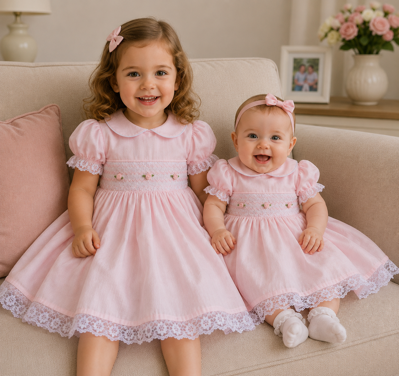 DREAM 0-8 years BABY GIRLS  traditional smocked  twirly dress various colours