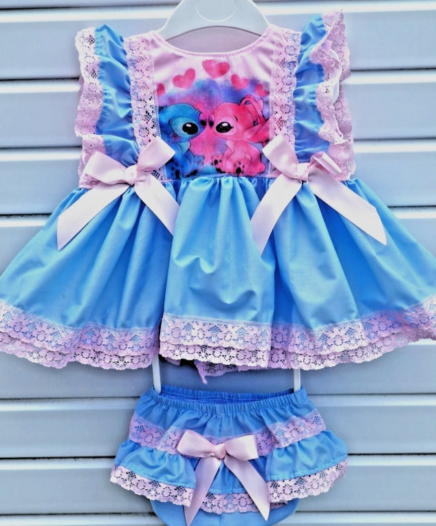 0-8 YEARS baby girls Romany Stitch and Angel top and frilly bum pants