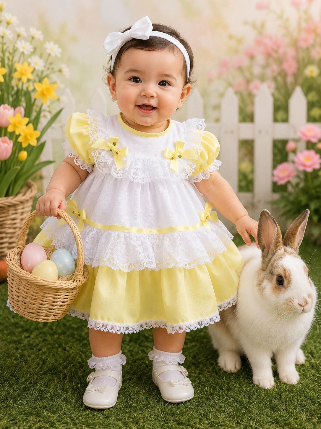 Vintage traditional frilly netted  dress 8 colours 0-5 years