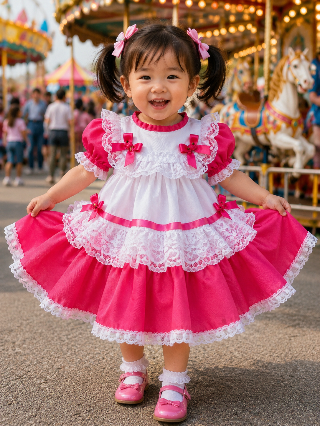 Vintage traditional frilly netted  dress 8 colours 0-5 years